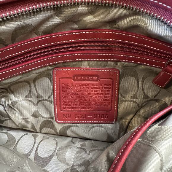 Vintage Authentic Coach 9058 Legacy Hobo Leather Shoulder Bag Red Purse - Picture 6 of 6